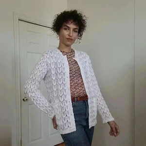 KNIT COLLECTION VINTAGE CROCHET CARDIGAN
